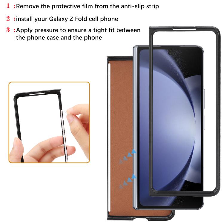 For Samsung Galaxy Z Fold7 5G Kalebol Strong Magnetic MagSafe Tri-Fold Wallet Side Sticker Leather Phone Case