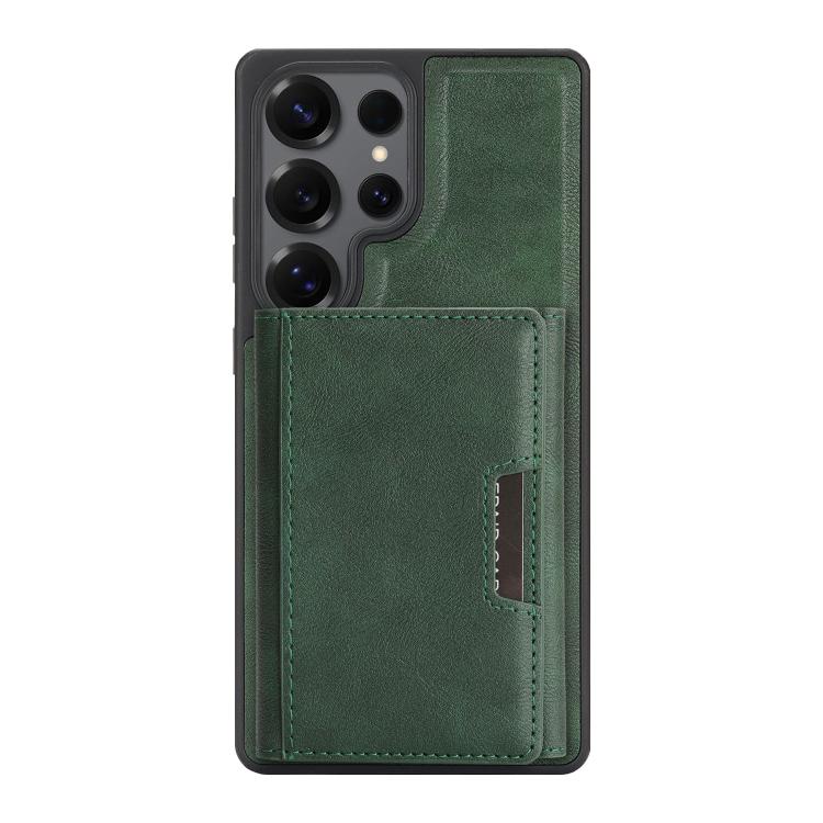 For Samsung Galaxy S25 Ultra 5G Kalebol Strong Magnetic MagSafe Tri-Fold Wallet Side Sticker Leather Phone Case