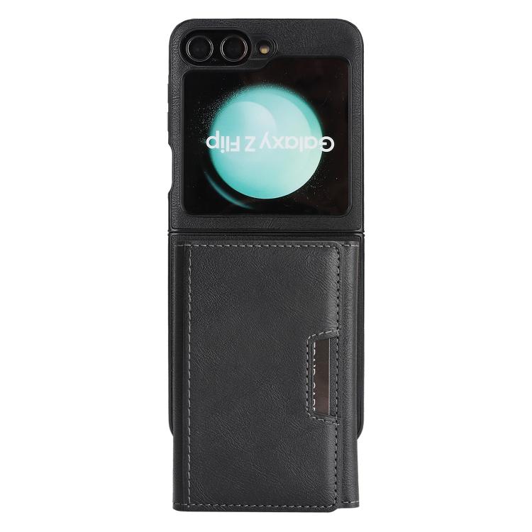 For Samsung Galaxy Z Flip7 FE / Flip6 Kalebol Strong Magnetic MagSafe Tri-Fold Wallet Side Sticker Leather Phone Case