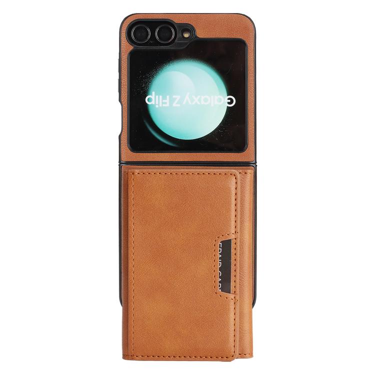 For Samsung Galaxy Z Flip7 FE / Flip6 Kalebol Strong Magnetic MagSafe Tri-Fold Wallet Side Sticker Leather Phone Case