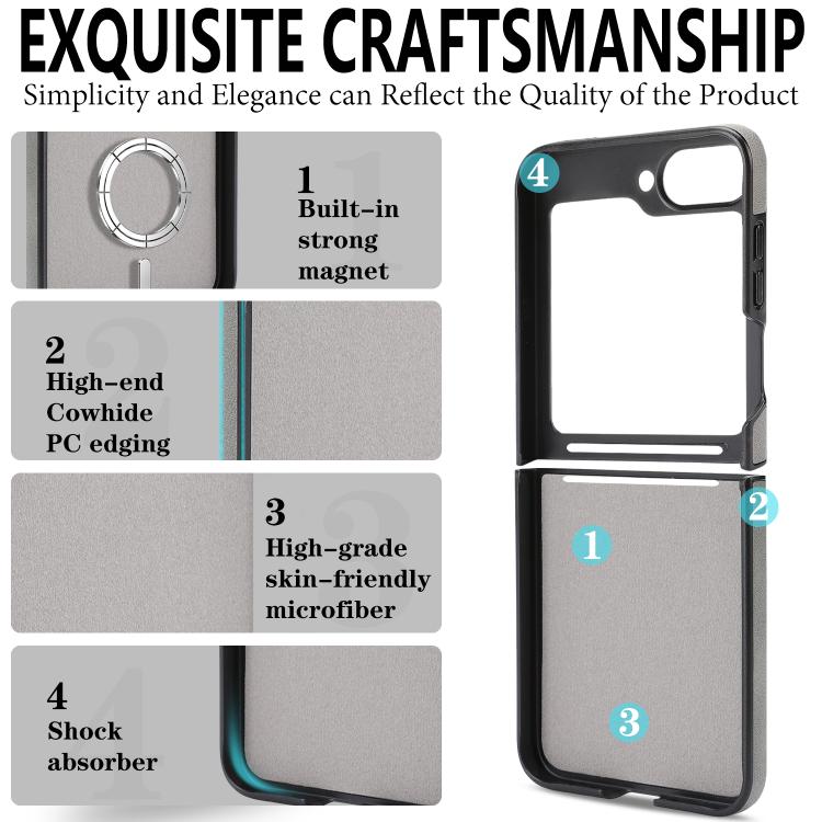 For Samsung Galaxy Z Flip7 FE / Flip6 Kalebol Strong Magnetic MagSafe Tri-Fold Wallet Side Sticker Leather Phone Case