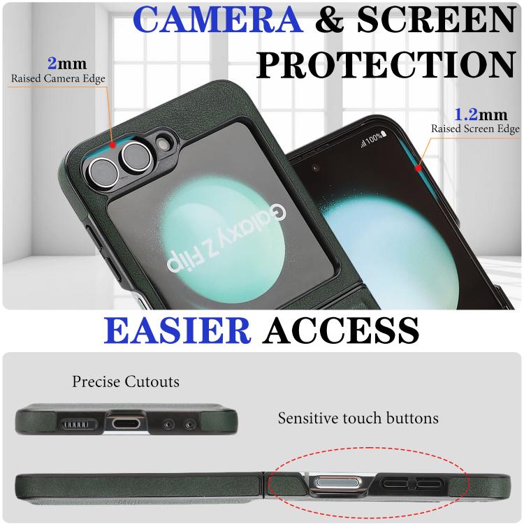 For Samsung Galaxy Z Flip7 FE / Flip6 Kalebol Strong Magnetic MagSafe Tri-Fold Wallet Side Sticker Leather Phone Case