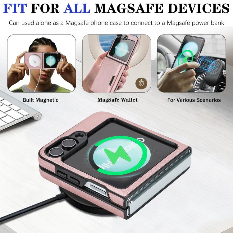 For Samsung Galaxy Z Flip7 FE / Flip6 Kalebol Strong Magnetic MagSafe Tri-Fold Wallet Side Sticker Leather Phone Case