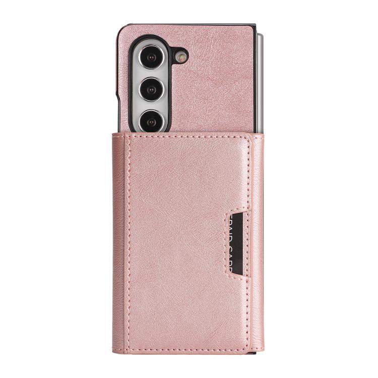 For Samsung Galaxy Z Fold6 Kalebol Strong Magnetic MagSafe Tri-Fold Wallet Side Sticker Leather Phone Case