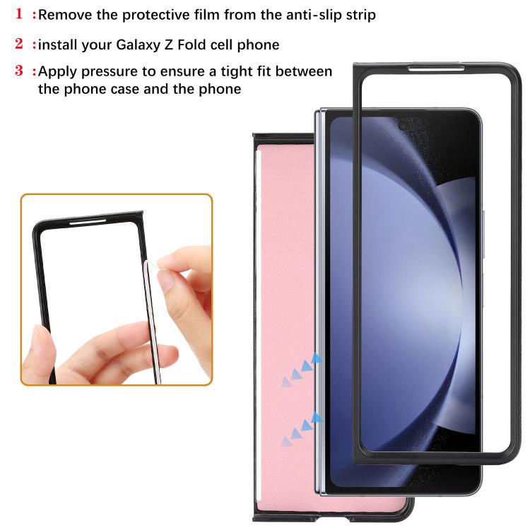 For Samsung Galaxy Z Fold6 Kalebol Strong Magnetic MagSafe Tri-Fold Wallet Side Sticker Leather Phone Case