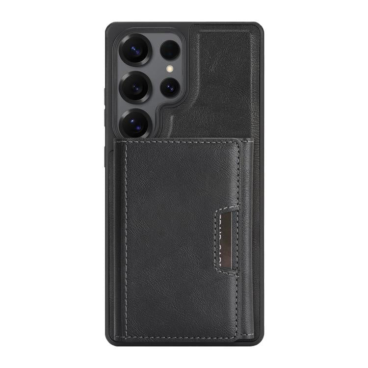 For Samsung Galaxy S24 Ultra 5G Kalebol Strong Magnetic MagSafe Tri-Fold Wallet Side Sticker Leather Phone Case
