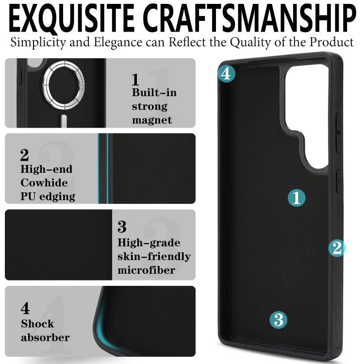 For Samsung Galaxy S24 Ultra 5G Kalebol Strong Magnetic MagSafe Tri-Fold Wallet Side Sticker Leather Phone Case