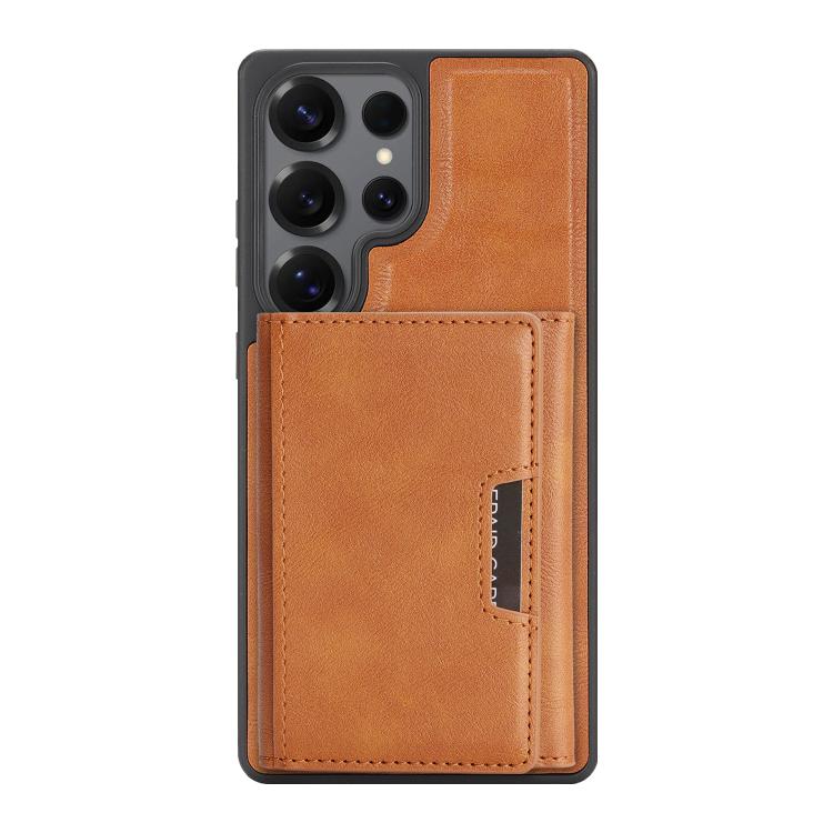 For Samsung Galaxy S24 Ultra 5G Kalebol Strong Magnetic MagSafe Tri-Fold Wallet Side Sticker Leather Phone Case