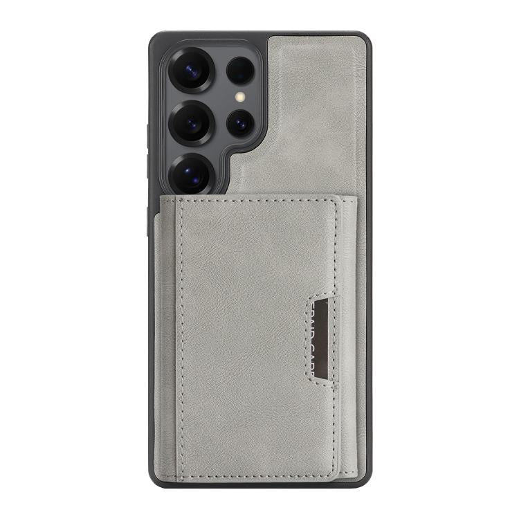 For Samsung Galaxy S24 Ultra 5G Kalebol Strong Magnetic MagSafe Tri-Fold Wallet Side Sticker Leather Phone Case