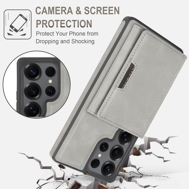 For Samsung Galaxy S24 Ultra 5G Kalebol Strong Magnetic MagSafe Tri-Fold Wallet Side Sticker Leather Phone Case