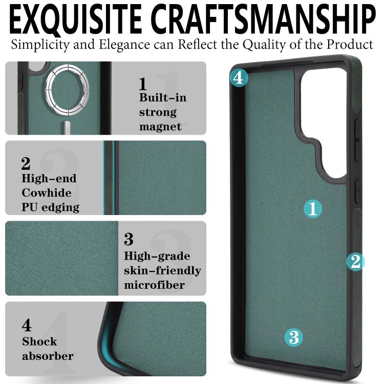 For Samsung Galaxy S24 Ultra 5G Kalebol Strong Magnetic MagSafe Tri-Fold Wallet Side Sticker Leather Phone Case
