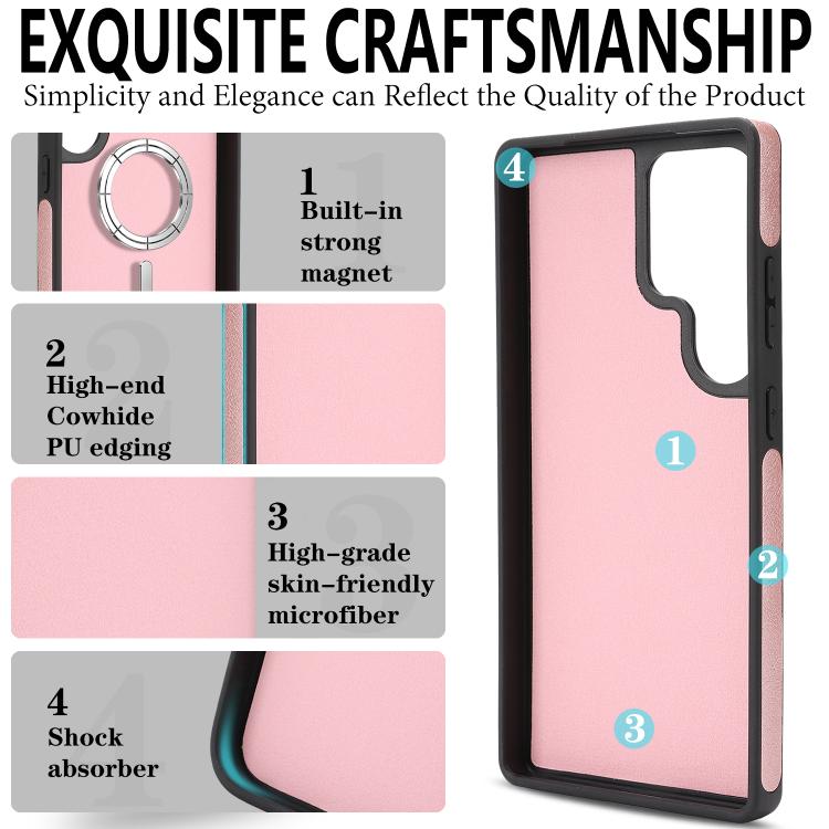 For Samsung Galaxy S24 Ultra 5G Kalebol Strong Magnetic MagSafe Tri-Fold Wallet Side Sticker Leather Phone Case