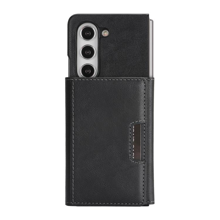 For Samsung Galaxy Z Fold5 Kalebol Strong Magnetic MagSafe Tri-Fold Wallet Side Sticker Leather Phone Case