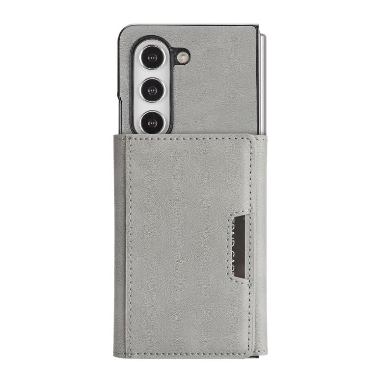 For Samsung Galaxy Z Fold5 Kalebol Strong Magnetic MagSafe Tri-Fold Wallet Side Sticker Leather Phone Case