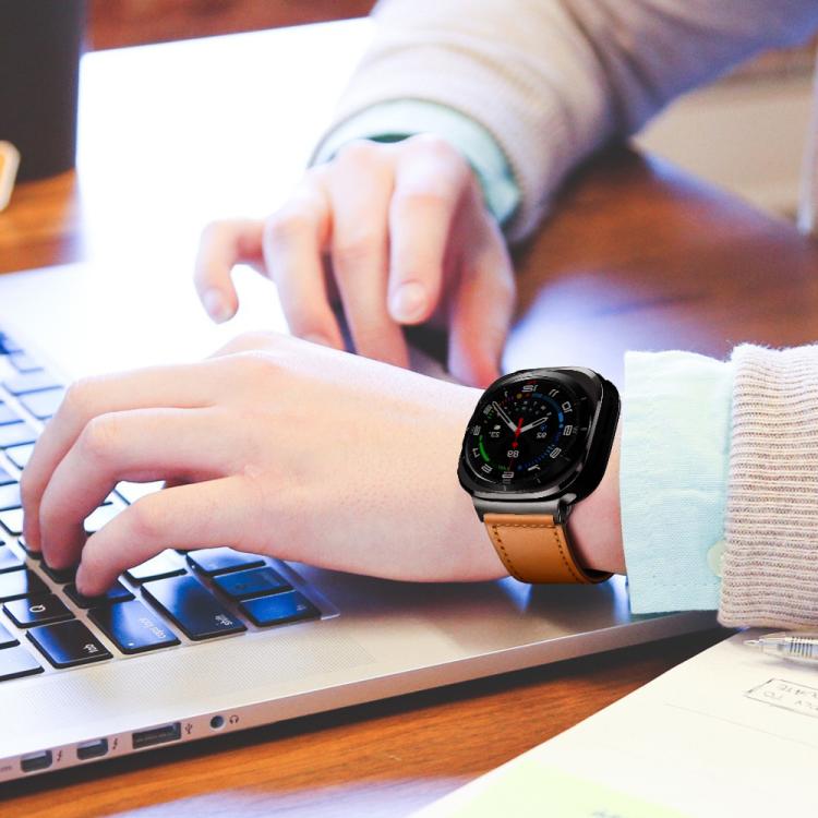 For Samsung Galaxy Watch8 / Watch8 Classic Classic Buckle Genuine Leather Watch Band