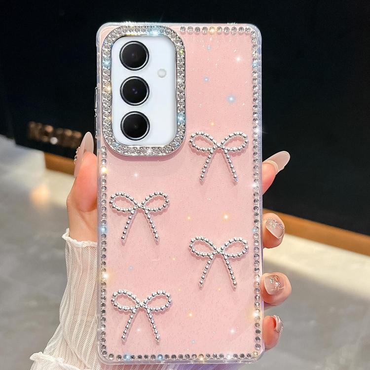 For Samsung Galaxy A56 5G Diamond Glitter Bow-knot Four-Corner Shockproof Phone Case