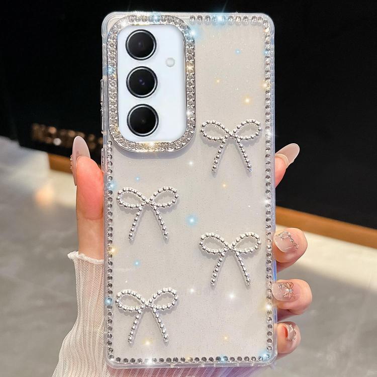 For Samsung Galaxy A56 5G Diamond Glitter Bow-knot Four-Corner Shockproof Phone Case