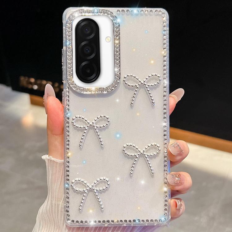 For Samsung Galaxy A26 5G Diamond Glitter Bow-knot Four-Corner Shockproof Phone Case