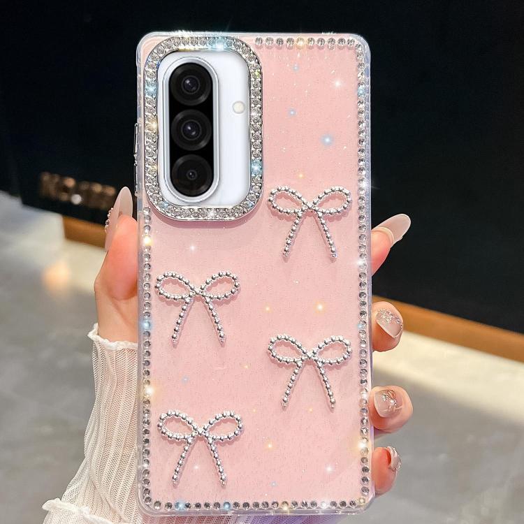 For Samsung Galaxy A36 5G Diamond Glitter Bow-knot Four-Corner Shockproof Phone Case