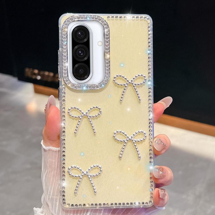 For Samsung Galaxy A36 5G Diamond Glitter Bow-knot Four-Corner Shockproof Phone Case