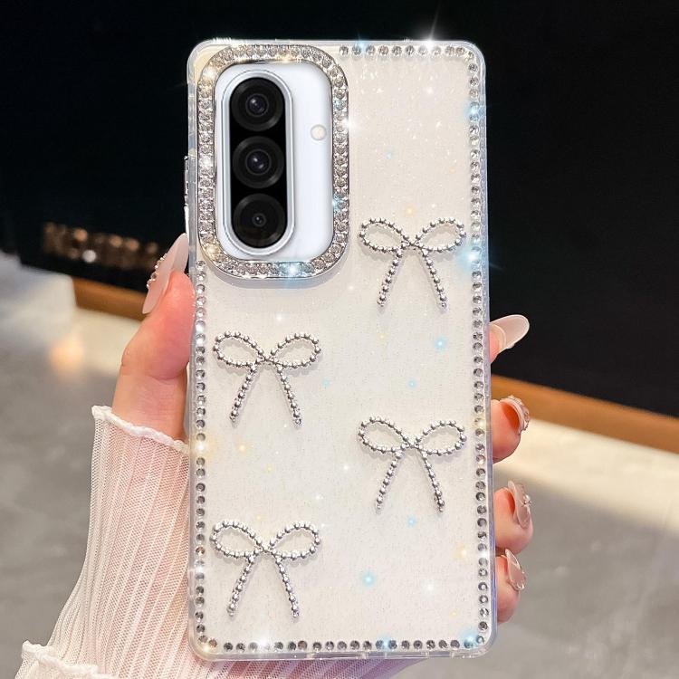 For Samsung Galaxy A36 5G Diamond Glitter Bow-knot Four-Corner Shockproof Phone Case