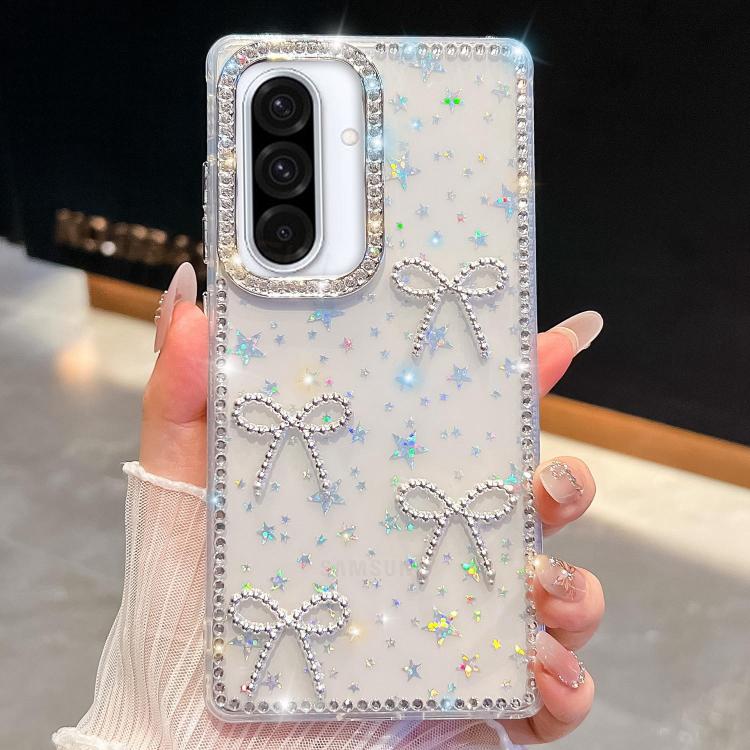 For Samsung Galaxy A36 5G Diamond Glitter Bow-knot Four-Corner Shockproof Phone Case