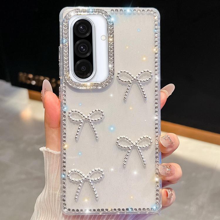 For Samsung Galaxy A36 5G Diamond Glitter Bow-knot Four-Corner Shockproof Phone Case