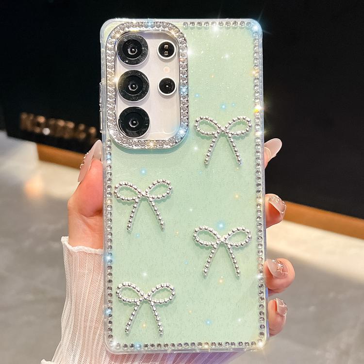 For Samsung Galaxy S25 Ultra 5G Diamond Glitter Bow-knot Four-Corner Shockproof Phone Case