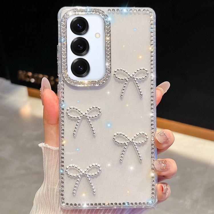 For Samsung Galaxy A16 5G Diamond Glitter Bow-knot Four-Corner Shockproof Phone Case