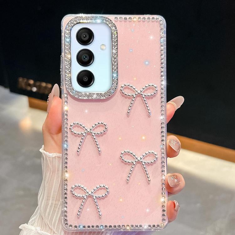 For Samsung Galaxy A15 5G Diamond Glitter Bow-knot Four-Corner Shockproof Phone Case