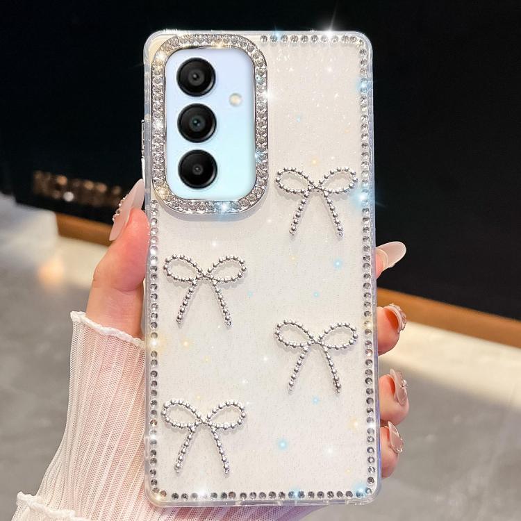 For Samsung Galaxy A15 5G Diamond Glitter Bow-knot Four-Corner Shockproof Phone Case