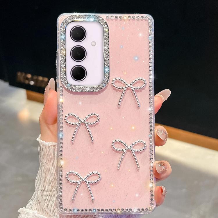 For Samsung Galaxy A35 5G Diamond Glitter Bow-knot Four-Corner Shockproof Phone Case