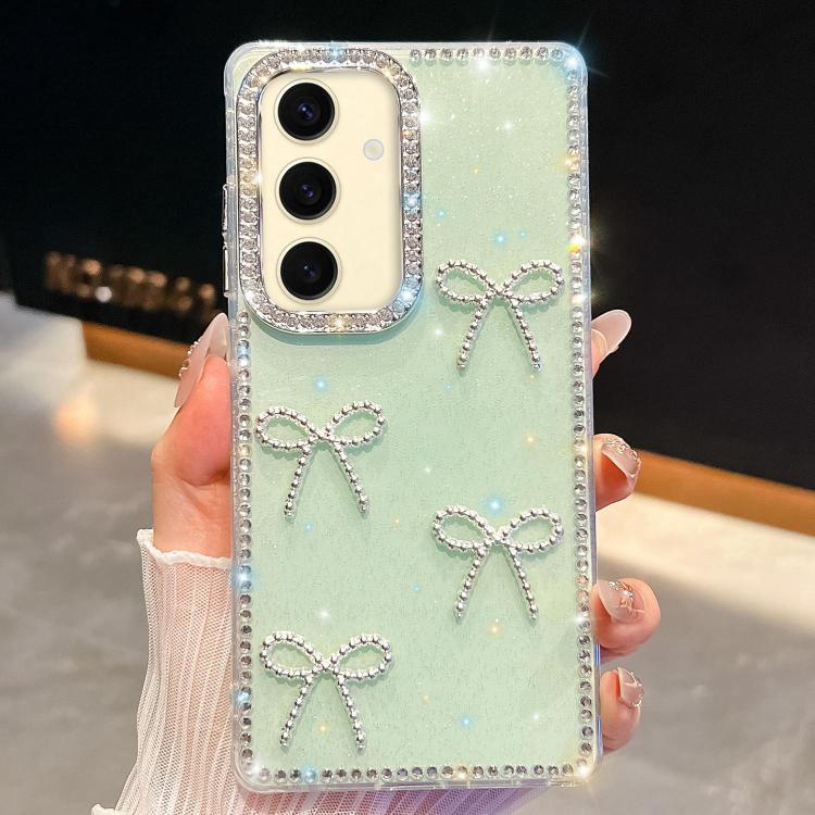 For Samsung Galaxy S24+ 5G Diamond Glitter Bow-knot Four-Corner Shockproof Phone Case