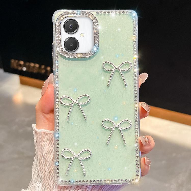 For Samsung Galaxy A07 5G Diamond Glitter Bow-knot Four-Corner Shockproof Phone Case