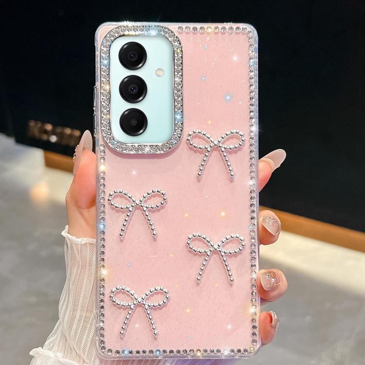 For Samsung Galaxy A17 5G Diamond Glitter Bow-knot Four-Corner Shockproof Phone Case