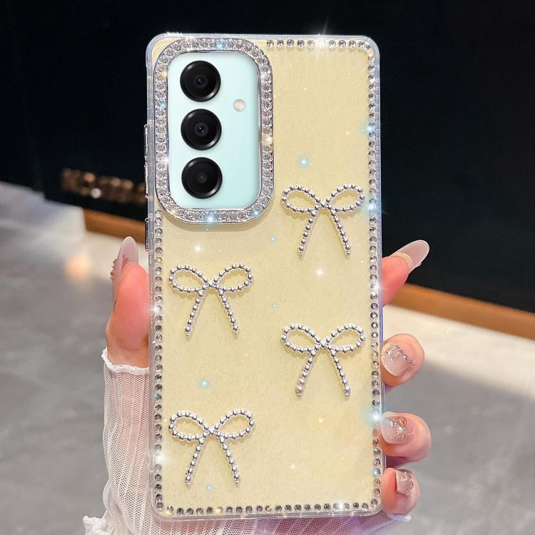 For Samsung Galaxy A17 5G Diamond Glitter Bow-knot Four-Corner Shockproof Phone Case