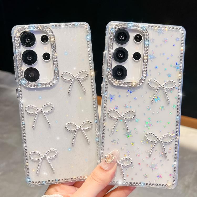For Samsung Galaxy A16 5G Diamond Glitter Bow-knot Four-Corner Shockproof Phone Case