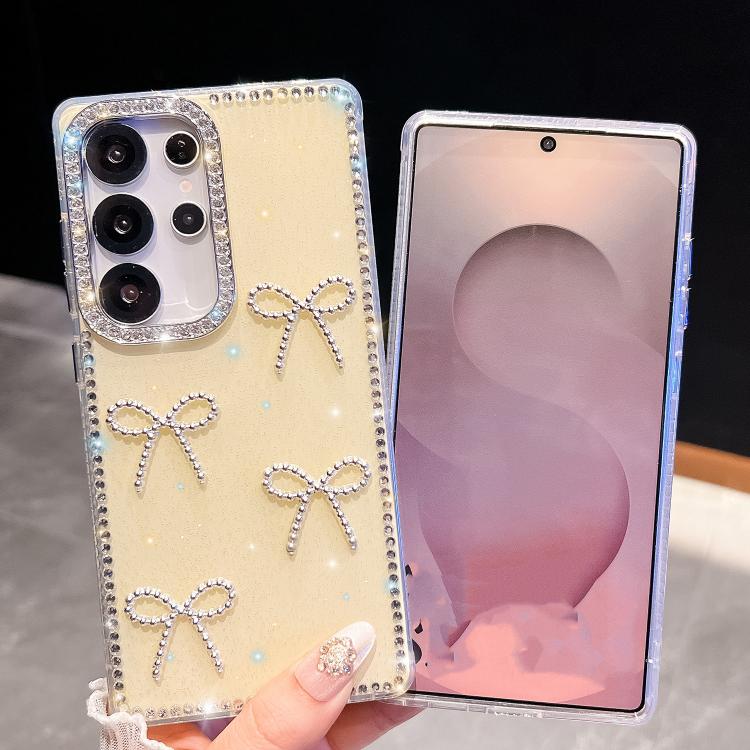 For Samsung Galaxy A16 5G Diamond Glitter Bow-knot Four-Corner Shockproof Phone Case