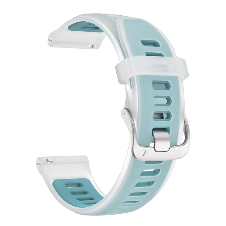 22mm Silver Steel Buckle Translucent Color Silicone Watch Band