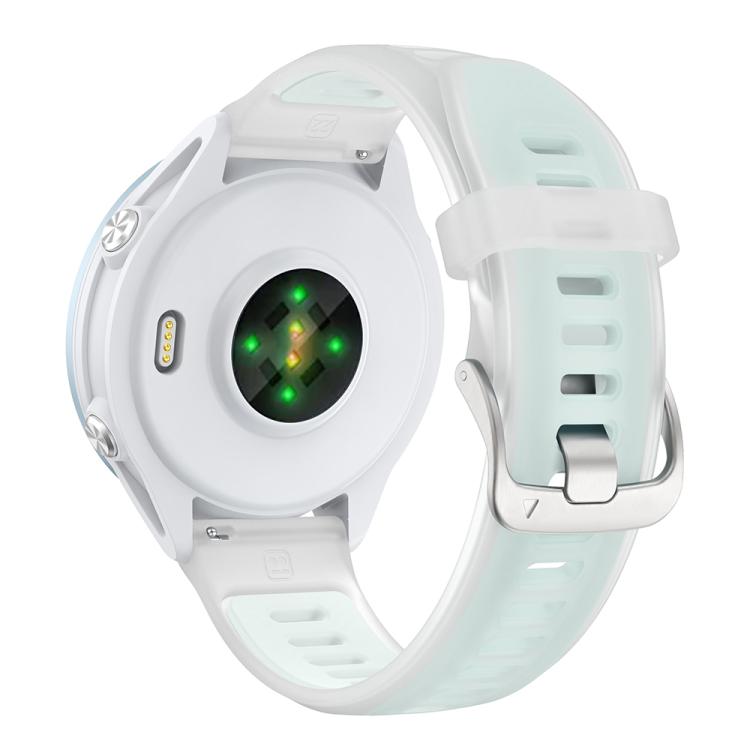 22mm Silver Steel Buckle Translucent Color Silicone Watch Band