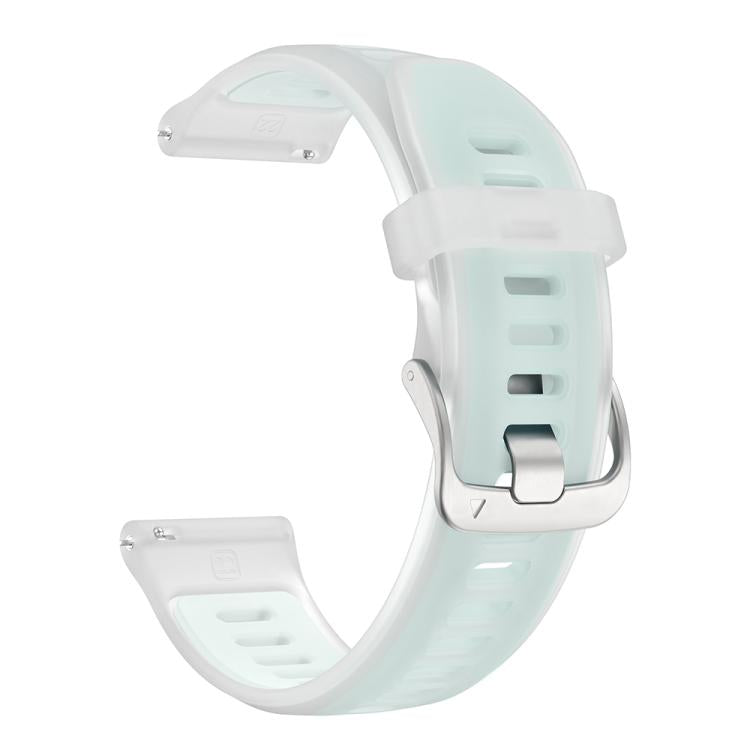 22mm Silver Steel Buckle Translucent Color Silicone Watch Band