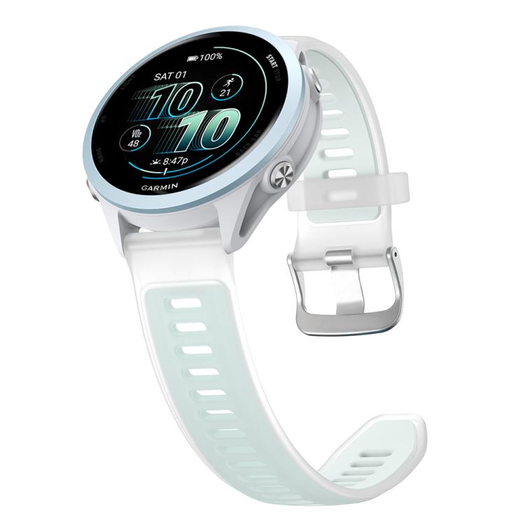22mm Silver Steel Buckle Translucent Color Silicone Watch Band