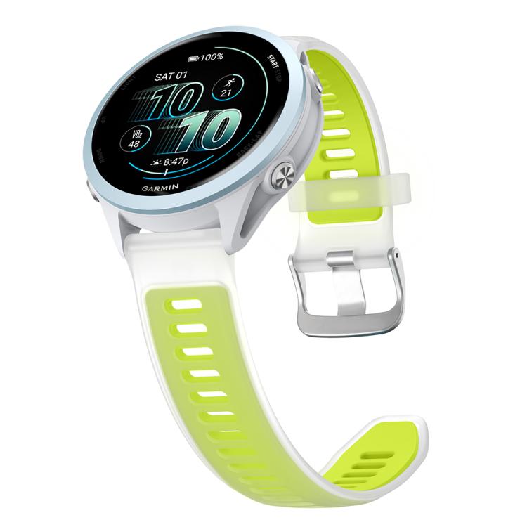 22mm Silver Steel Buckle Translucent Color Silicone Watch Band