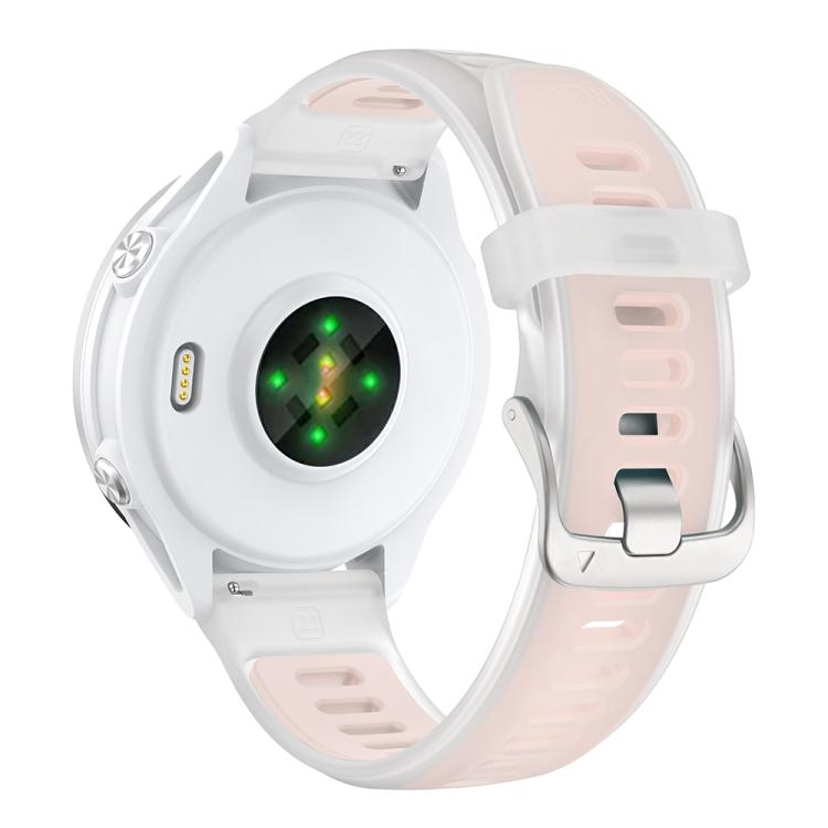 22mm Silver Steel Buckle Translucent Color Silicone Watch Band