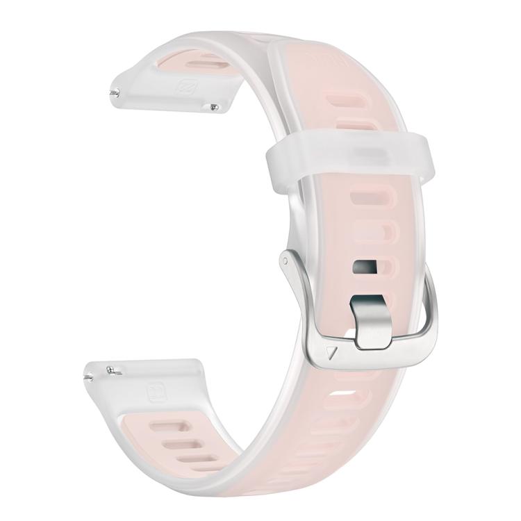 22mm Silver Steel Buckle Translucent Color Silicone Watch Band