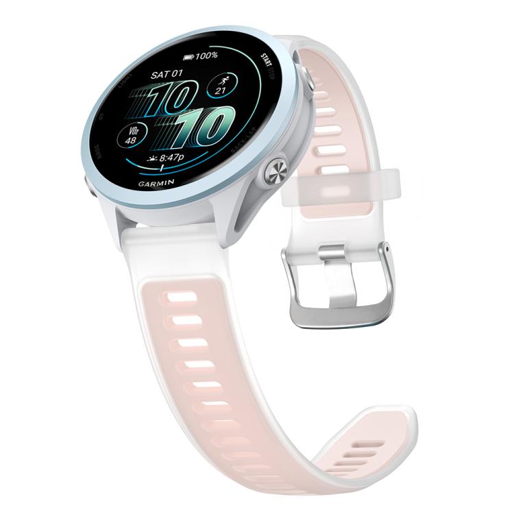 22mm Silver Steel Buckle Translucent Color Silicone Watch Band