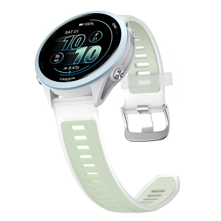 22mm Silver Steel Buckle Translucent Color Silicone Watch Band
