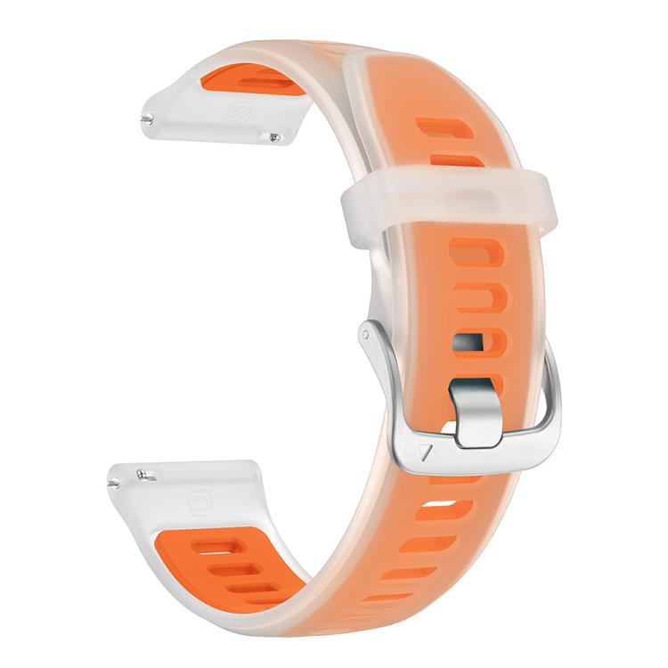 22mm Silver Steel Buckle Translucent Color Silicone Watch Band