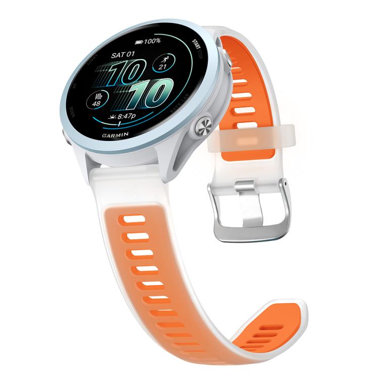 22mm Silver Steel Buckle Translucent Color Silicone Watch Band