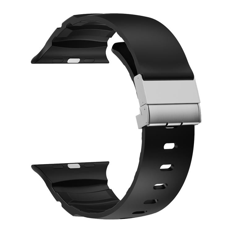 For Apple Watch 46mm / 49mm / 45mm / 44mm Magnetic Clasp Silicone Watch Band